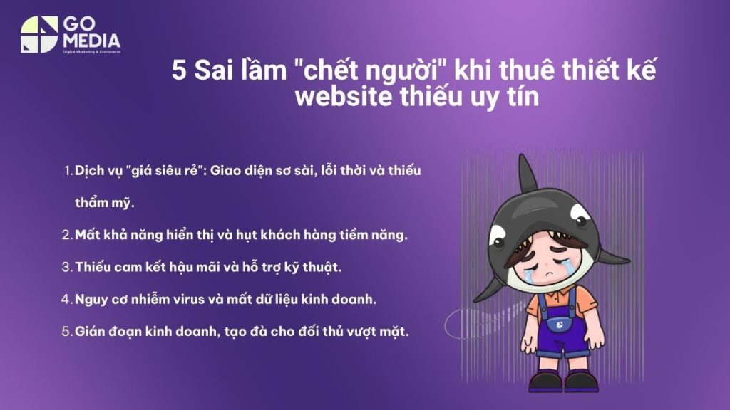 5 Sai lầm "chết người" khi thuê thiết kế
website thiếu uy tín