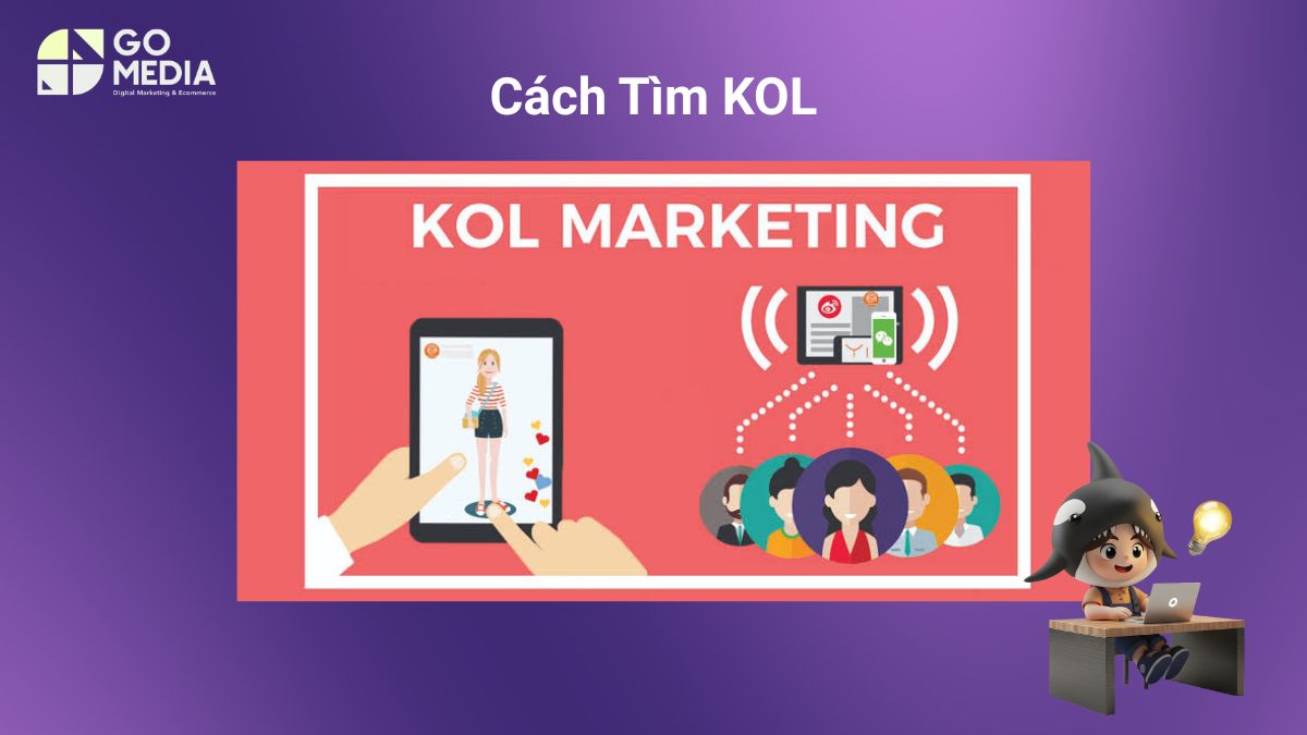 Minh họa ba cách tìm KOL phù hợp gồm nền tảng kết nối KOL, agency trung gian và liên hệ trực tiếp để triển khai chiến dịch marketing.