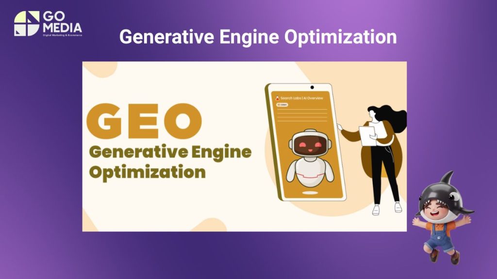 Minh họa Generative Engine Optimization (GEO) và Answer Engine Optimization (AEO) giúp nội dung được AI như ChatGPT, Gemini và Copilot trích dẫn trong kết quả tìm kiếm.