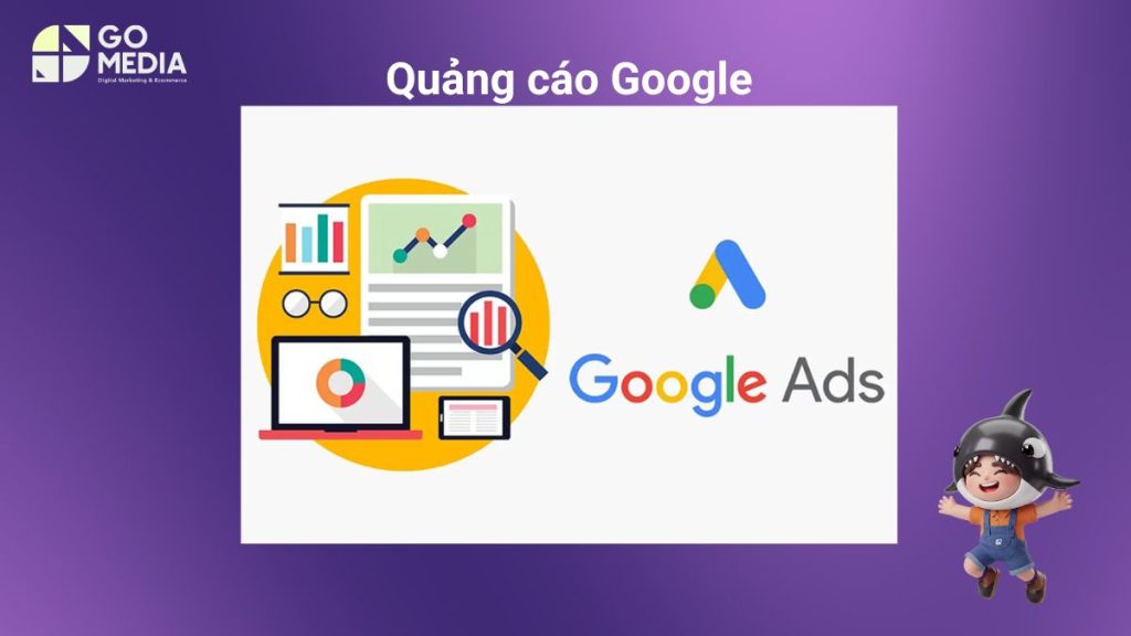 Minh họa quảng cáo Google tại Đà Nẵng với các hình thức Search Ads, Display Ads, Shopping Ads và quảng cáo Google Maps.