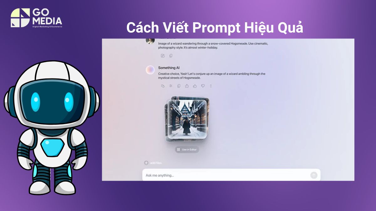 Các nguyên tắc viết prompt hiệu quả gồm xác định vai trò AI, cung cấp ngữ cảnh, đặt ràng buộc và đưa ví dụ mẫu.