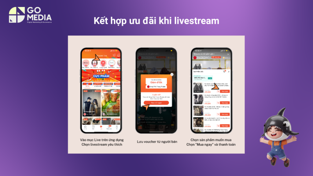 Kết hợp ưu đãi giới hạn thời gian trong livestream để tạo động lực chốt đơn khi lượng người xem đạt mức cao.